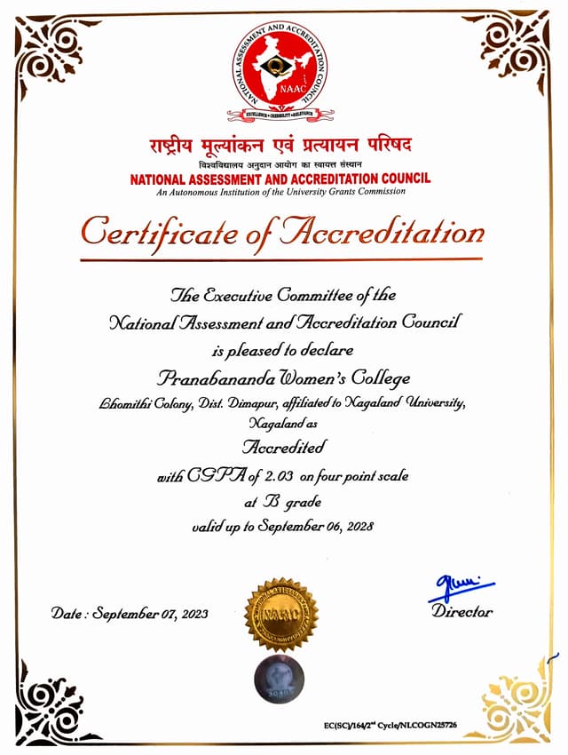 Pranab College 2nd Cycle NAAC Acreditation Certificate