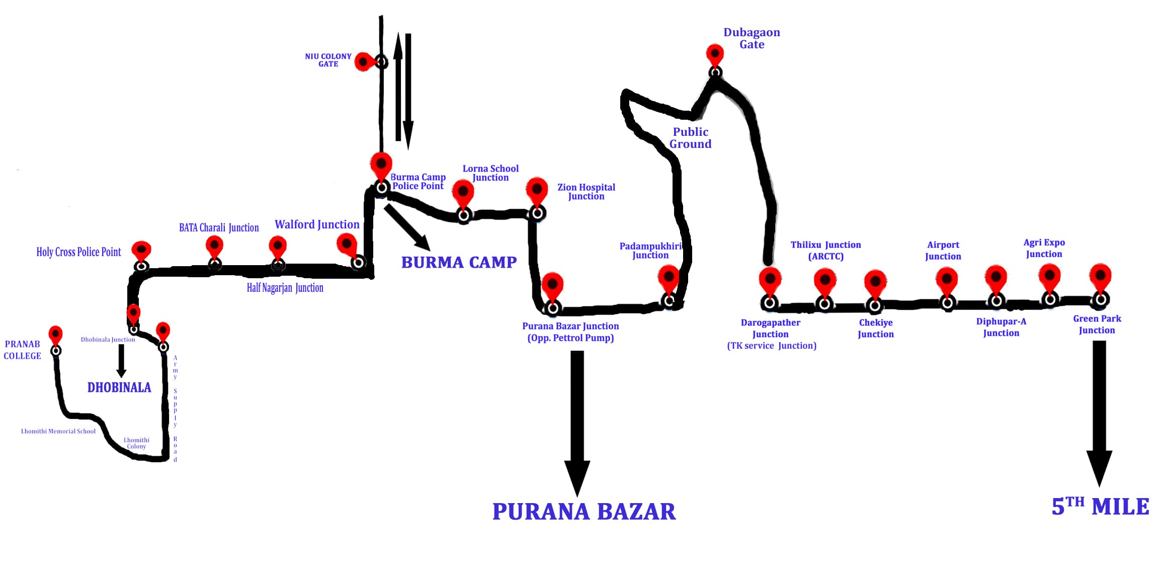 College Bus Route Map